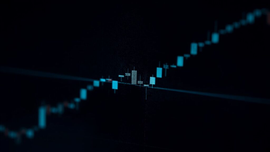 Close de um gráfico de candles do dólar rompendo um nível horizontal de resistência