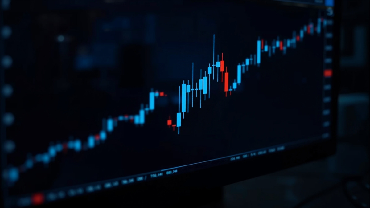 Tela com gráfico de candles do mini dólar mostrando o gap de abertura do pregão