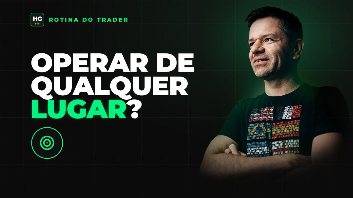 Hermann Greb ao lado do texto operar de qualquer lugar?, capa do artigo Dá Para Operar de Qualquer Lugar? O Que Muda do Iniciante ao Profissional