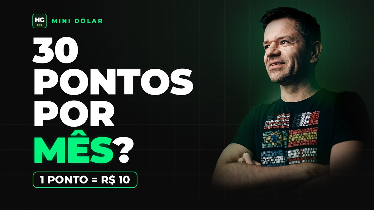Hermann Greb ao lado do texto 30 pontos por mês?, capa do artigo Quantos Pontos por Mês no Mini Dólar? A Conta Real da Alavancagem