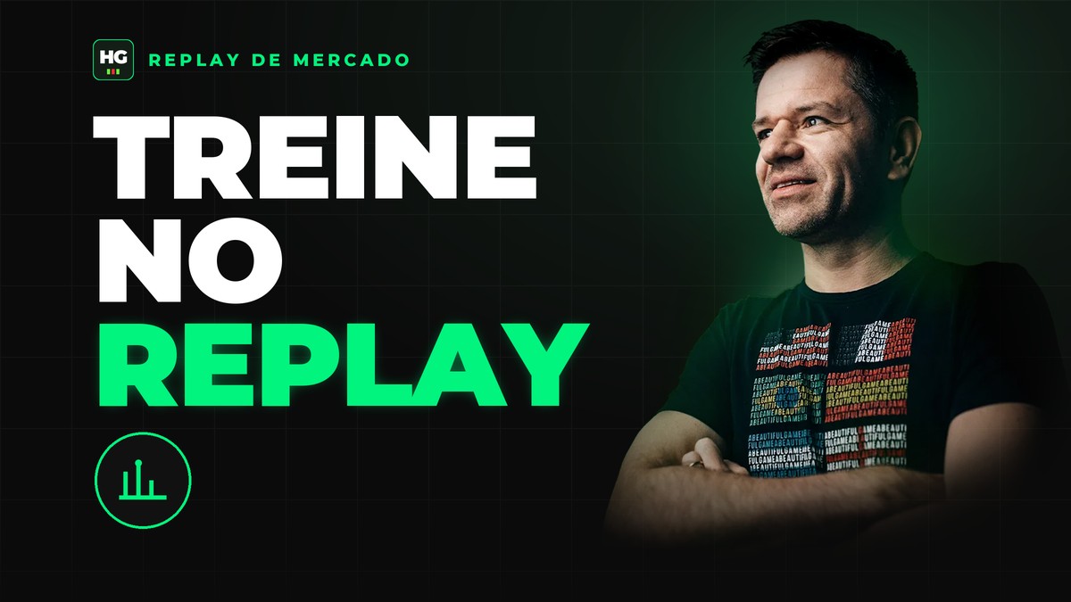 Hermann Greb ao lado do texto treine no replay, capa do artigo Replay de Mercado no Mini Dólar: Como Treinar Sem Sabotar a Conta Real