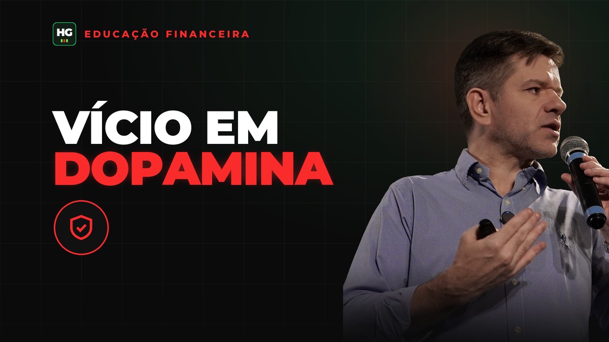Hermann Greb ao lado do texto vício em dopamina, capa do artigo Vício em Dopamina: Por Que Você Não Consegue Começar a Investir