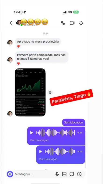 Print de resultado de aluno